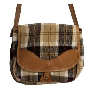 Heritage Country Plaid Canvas Shoulder Bag Vintage England Boho Nova Check